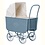 ByASTRUP Poppenwagen Retro Rotan blauw