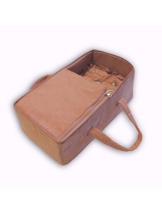 Mamamemo Poppenreiswieg met dekbed en kussen, Roze corduroy