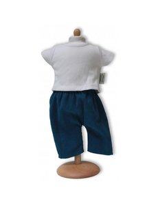 Mamamemo Broek met T-shirt blauw/wit 38-41cm