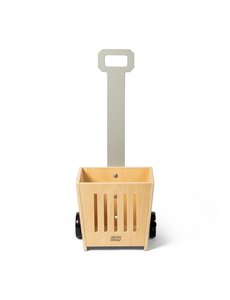 Mamamemo Houten winkelmandje op wielen