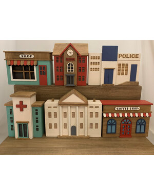 Papoose Toys Town Buildings Set/6pc