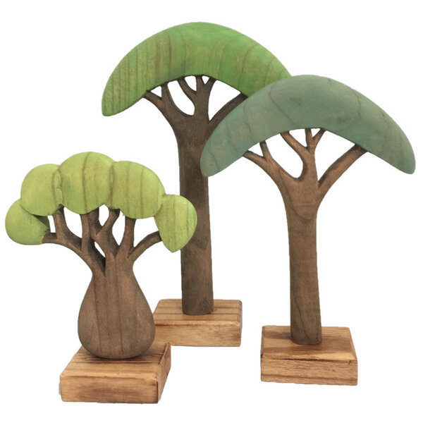 Papoose Toys African Trees Coloured/3pc