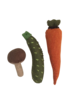 Papoose Toys Vegetable Carrot, Zucchini, Mushroom