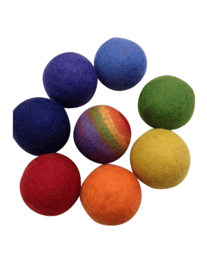 Papoose Toys Felt Balls Rainbow/8