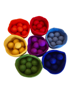 Papoose Toys Rainbow Ball/Bowl Set/56pc 0+ Age