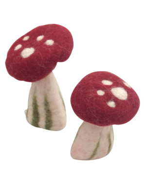 Papoose Toys Hollow Mushrooms Medium/6pc