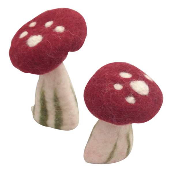 Papoose Toys Hollow Mushrooms Small/6pc
