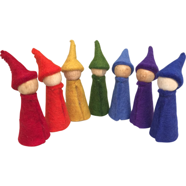 Papoose Toys Rainbow Gnomes/7 Wood Bodies