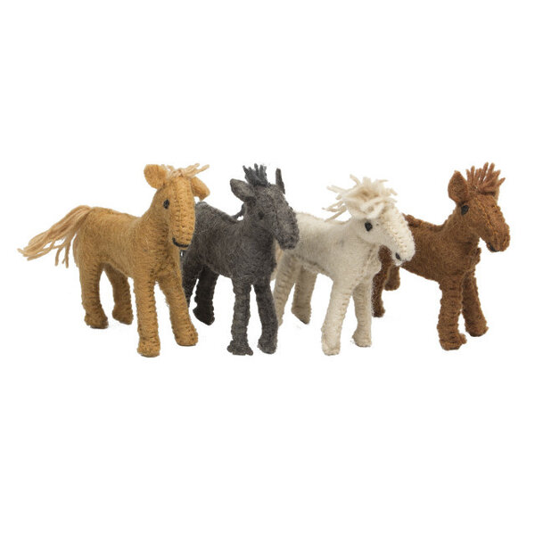 Papoose Toys Barn Horses/4pc