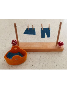 Papoose Toys Mouse House Washing Line Set/10pc