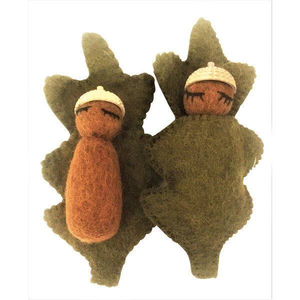 Papoose Toys Acorn Babies Natural/6pc
