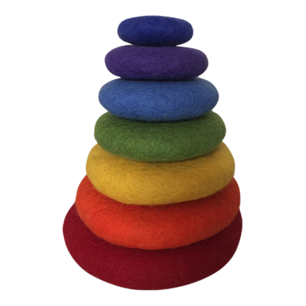 Papoose Toys Short Rainbow Stacking Set/7pc