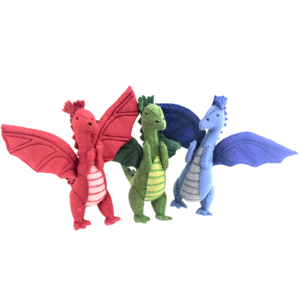 Papoose Toys Large Dragons/3pc