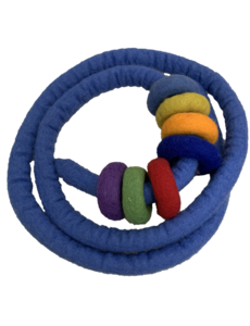 Papoose Toys Blue Felt Rope and 7 Felt Doughnuts