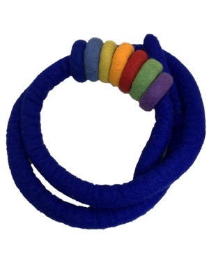 Papoose Toys Indigo Felt Rope and 7 Felt Doughnuts