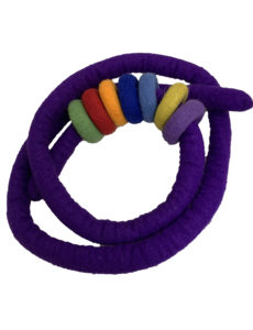 Papoose Toys Purple Felt Rope and 7 Felt Doughnuts