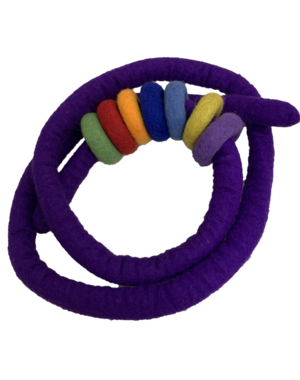 Papoose Toys Purple Felt Rope and 7 Felt Doughnuts