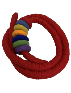Papoose Toys Red Felt Rope and 7 Felt Doughnuts