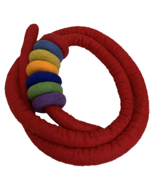 Papoose Toys Red Felt Rope and 7 Felt Doughnuts