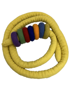 Papoose Toys Yellow Felt Rope and 7 Felt Doughnuts