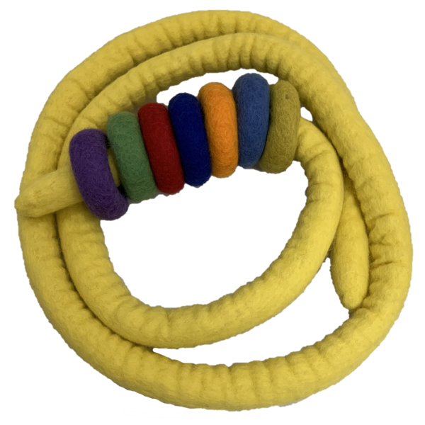 Papoose Toys Yellow Felt Rope and 7 Felt Doughnuts