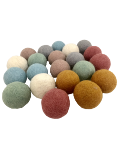 Papoose Toys Earth Felt Balls 3.5cm/28pc