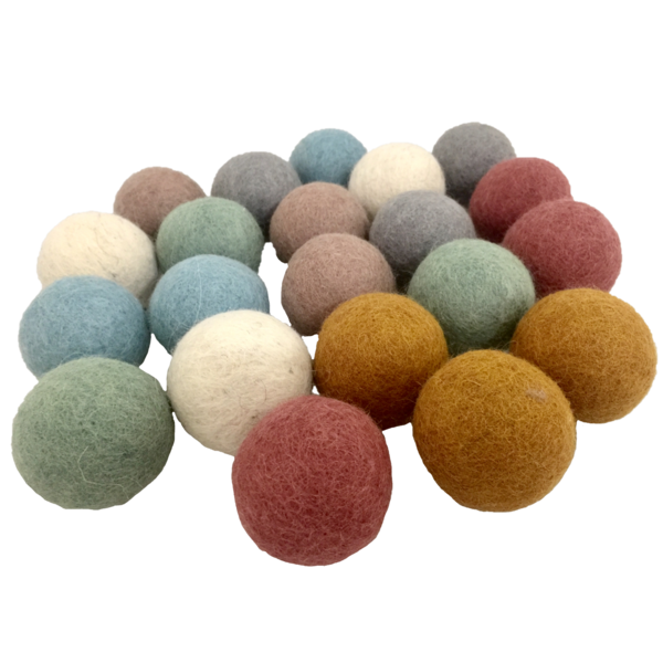 Papoose Toys Earth Felt Balls 3.5cm/28pc