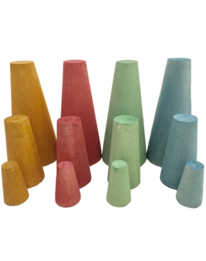 Papoose Toys Earth Stacking Cones/12pc