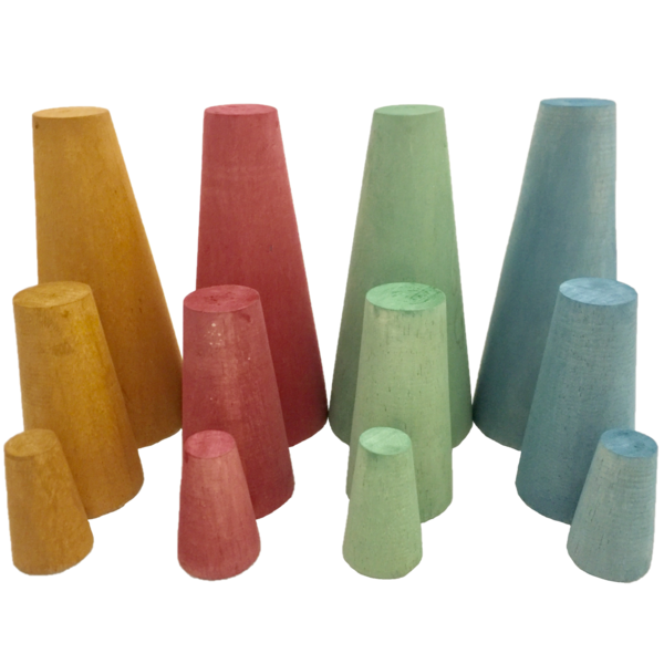 Papoose Toys Earth Stacking Cones/12pc
