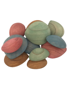Papoose Toys Earth Wood Pebbles/12pc