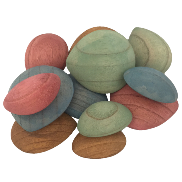 Papoose Toys Earth Wood Pebbles/12pc