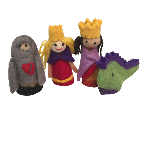 Papoose Toys Finger Puppets King Queen/4pc