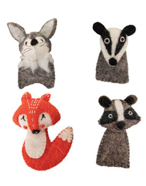 Papoose Toys Woodland Finger Puppets/4pc