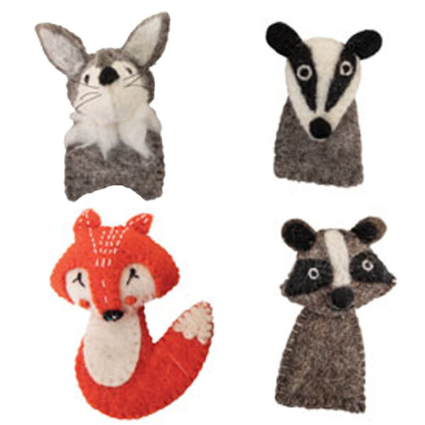 Papoose Toys Woodland Finger Puppets/4pc