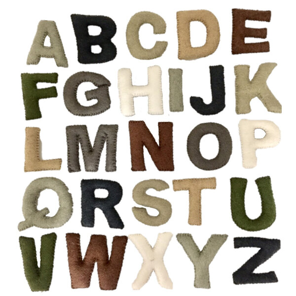 Papoose Toys Uppercase Alphabet Natural Stitched 7cm H