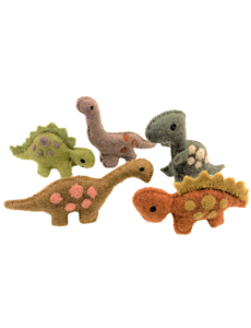 Papoose Toys Dinosaurs Natural/5pc