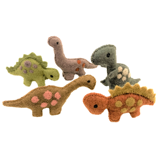 Papoose Toys Dinosaurs Natural/5pc