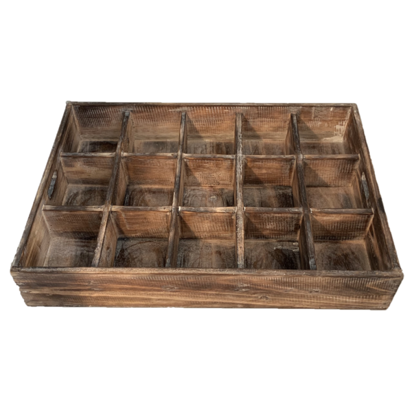Papoose Toys Natural Sorting Tray/15 divisions