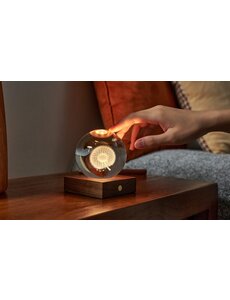 Gingko Amber Crystal Ball nachtlamp Paardebloem