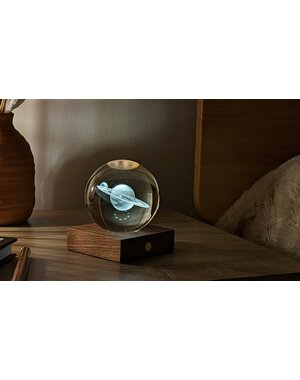 Gingko Amber Crystal Ball nachtlamp Saturnus