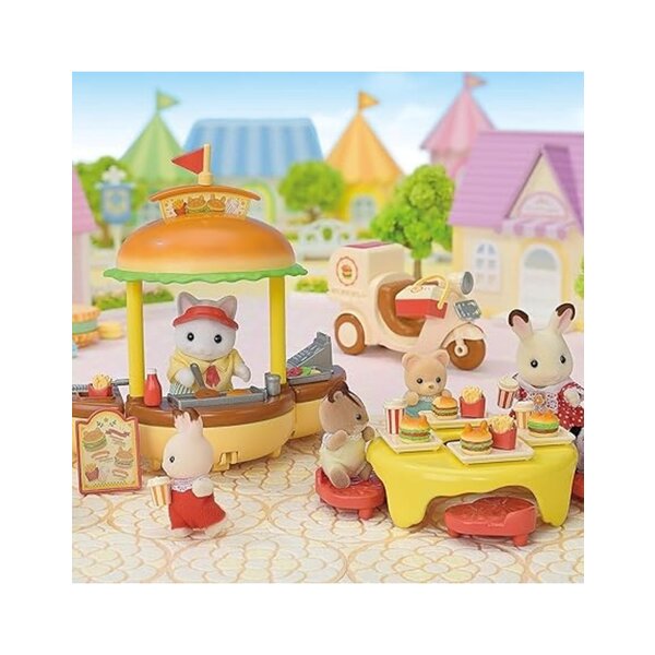 Sylvanian Families Hamburgerkraam met scooter