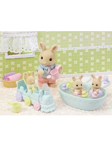 Sylvanian Families Drieling baby crème konijn badspeelset (5707)
