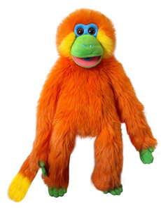 The Puppet Company Handpop Funky Aap oranje 56cm