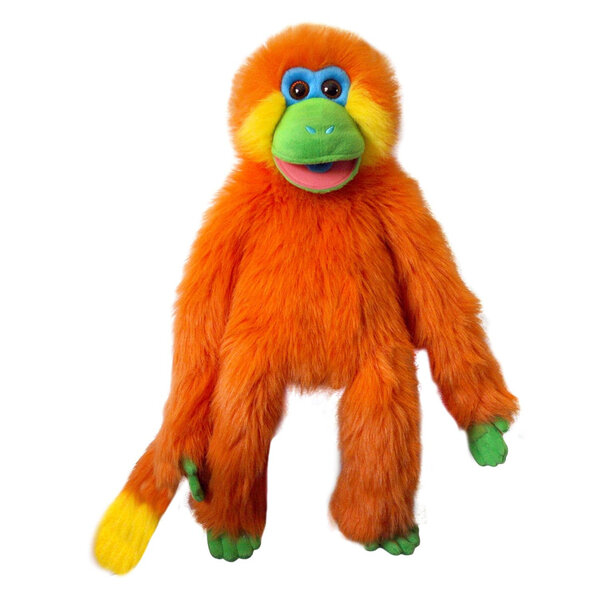 The Puppet Company Handpop Funky Aap oranje 56cm