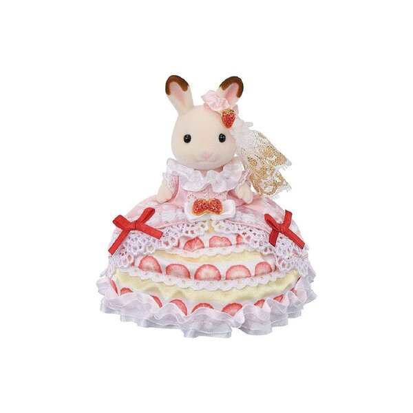 Sylvanian Families Freya's verjaardag set aardbeien cake jurk (5847)