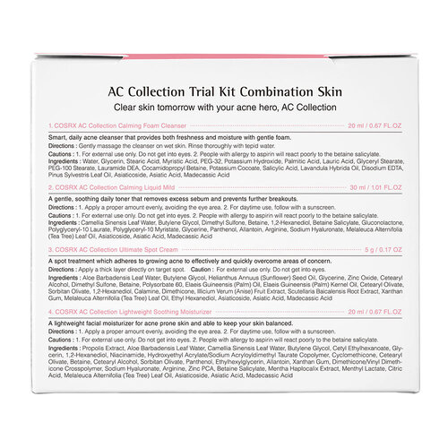 COSRX AC Collection Trial Kit Combination Skin Mild (4 step) COSRX AC Collection Trial Kit Combination Skin Mild (4 step)