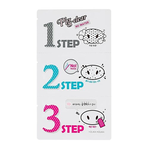 Holika Holika Pig Nose Clear Black Head 3 Step Kit No Water Holika Holika Pig Nose Clear Black Head 3 Step Kit No Water
