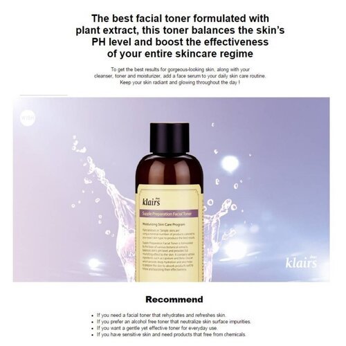 Klairs Supple Preparation Facial Toner Klairs Supple Preparation Facial Toner