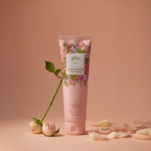 Plu Body Scrub Pink Floral Plu Body Scrub Pink Floral
