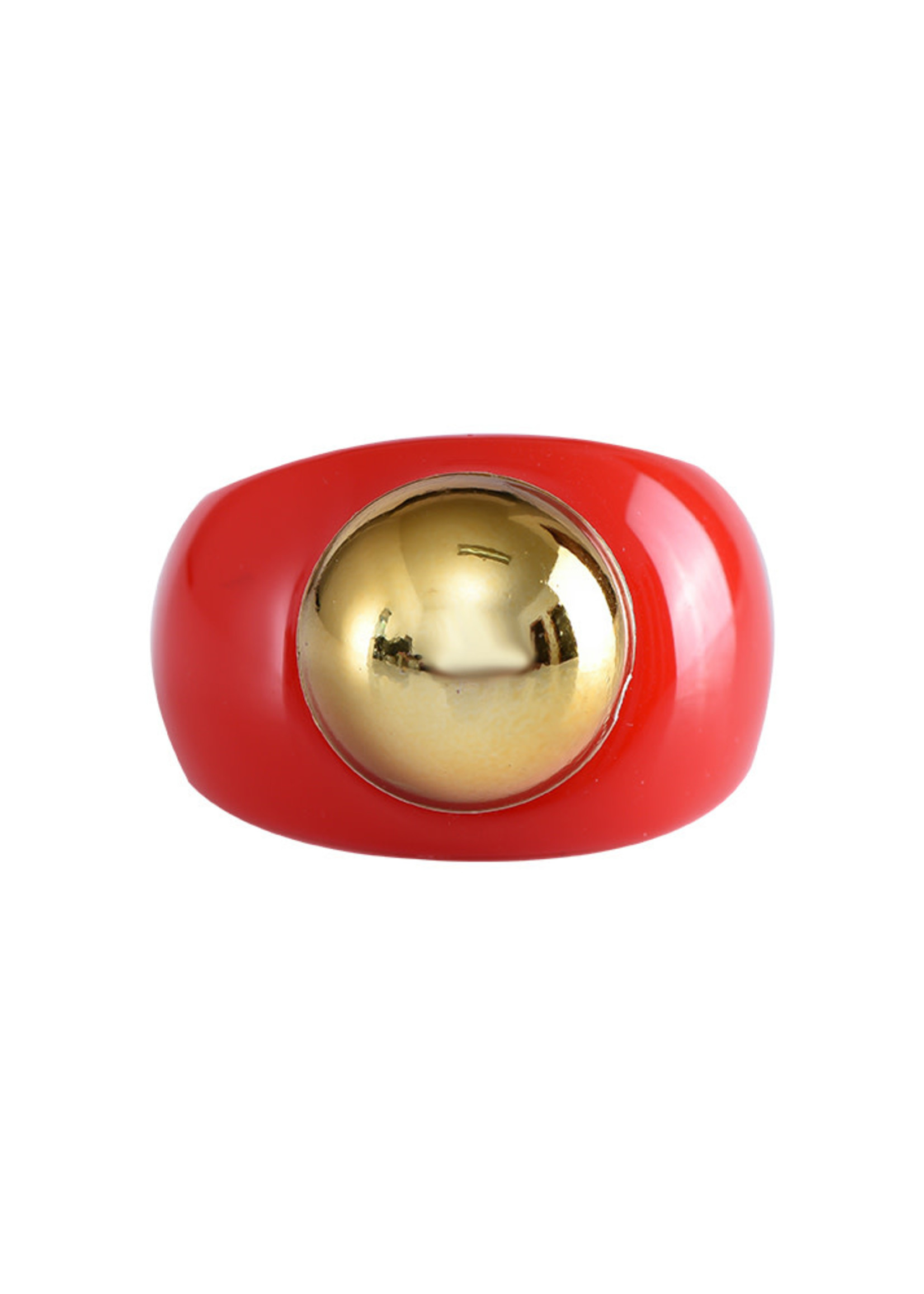 Colorfull Chunky Golden Ball Ring